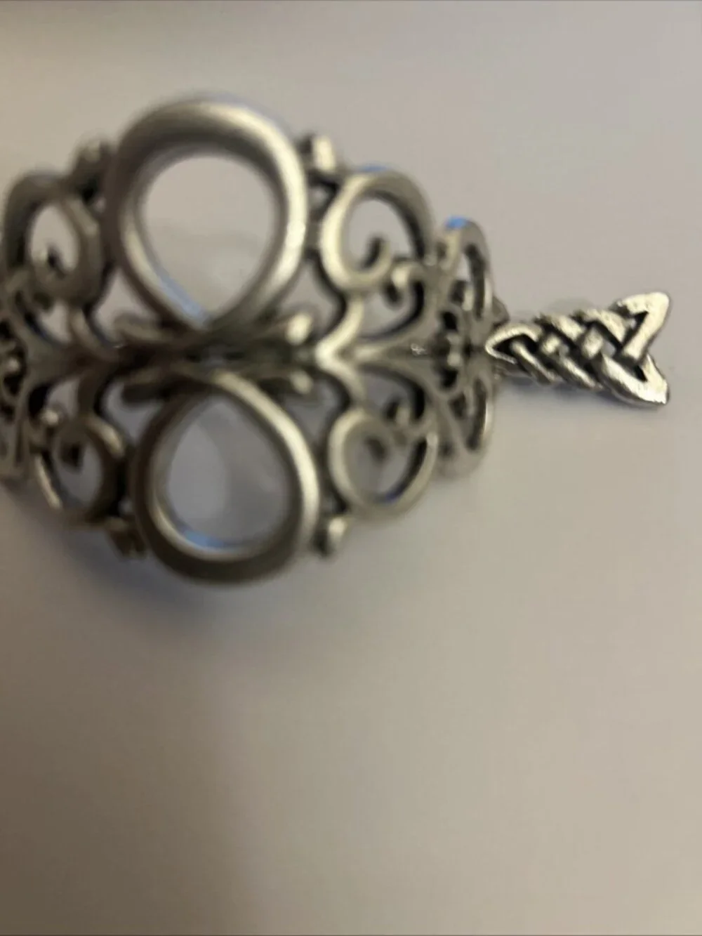 Celtic Hair Barrette Clip Antique Silver Zinc Alloy Celtic Medieval Design
